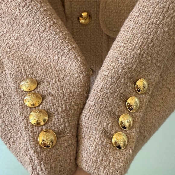 NILI LOTAN Paloma Cotton-Blend Tweed Jacket Camel Sz S - Picture 7 of 10